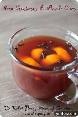 Warm Cranberry & Apple Cider in a mug, perfect for holiday gatherings