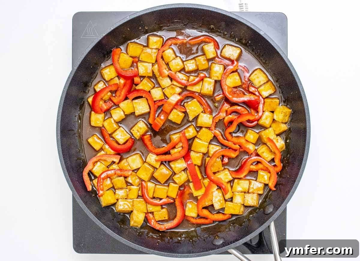 Zesty Orange Tofu 13 orange tofu and sliced bell peppers
