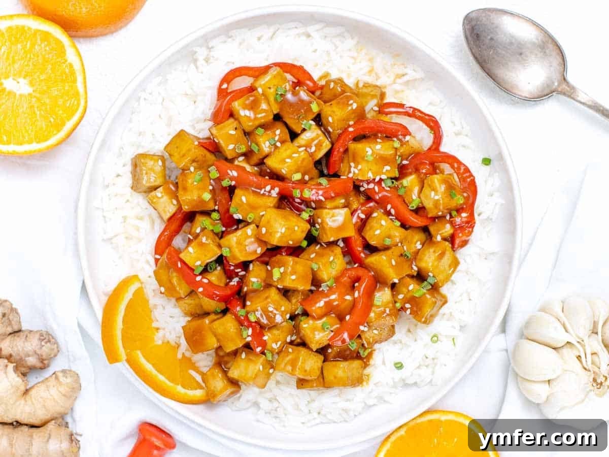 Zesty Orange Tofu 6 Orange Tofu with a creamy sauce