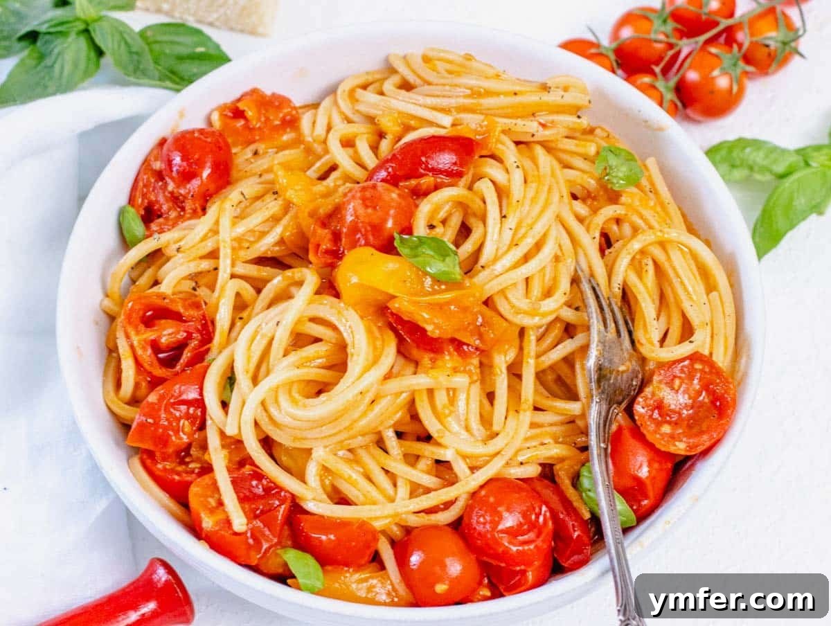 Fiery Rigatoni 14 cherry tomato pasta served in a bowl