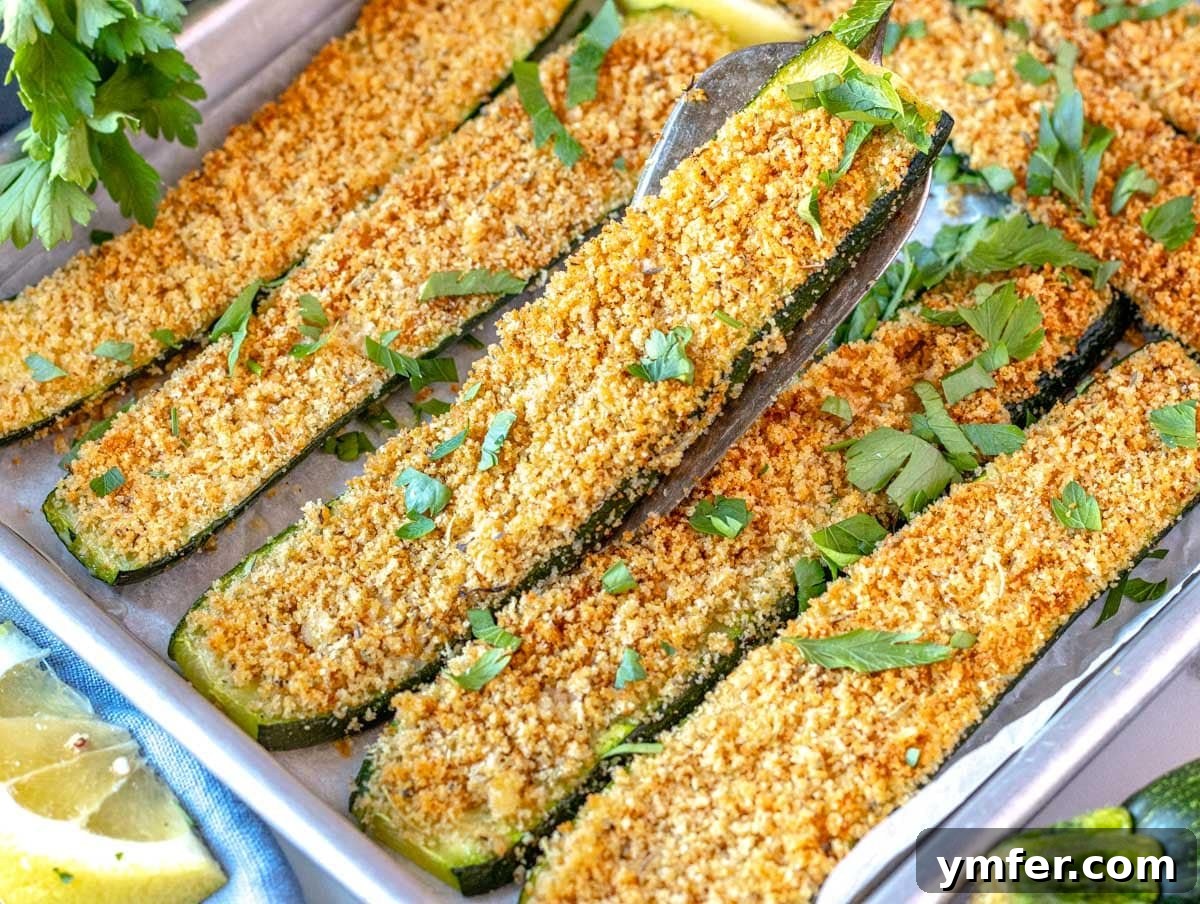 45 Delightful Vegetable Sides 16 Roasted zucchini and a silver spatula