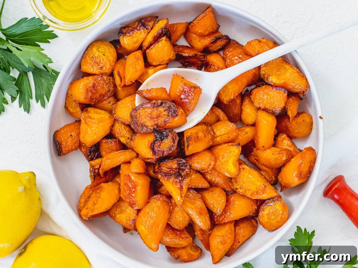 45 Delightful Vegetable Sides 19 Roasted carrots in a white bowl
