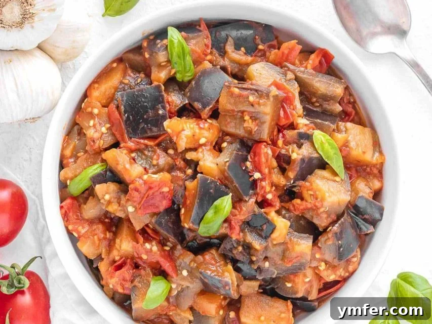 45 Delightful Vegetable Sides 4 Sautèed eggplant in a bowl