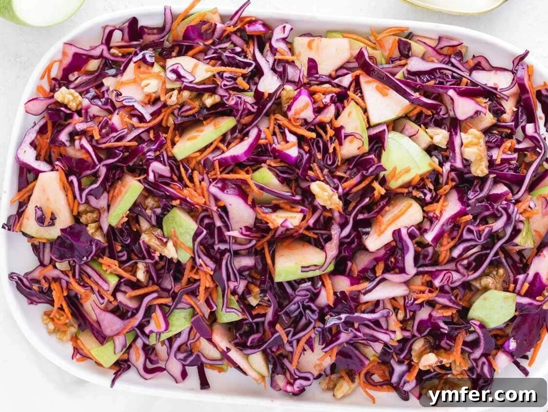 45 Delightful Vegetable Sides 24 vinegar coleslaw on a white serving platter