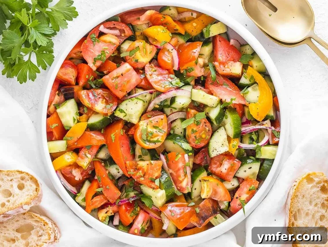 45 Delightful Vegetable Sides 27 Cucumber tomato salad in a bowl