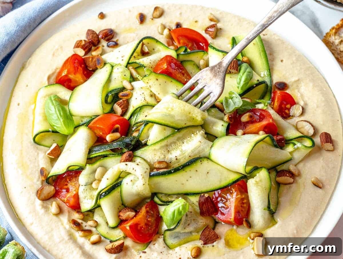 45 Delightful Vegetable Sides 28 zucchini salad served on hummus