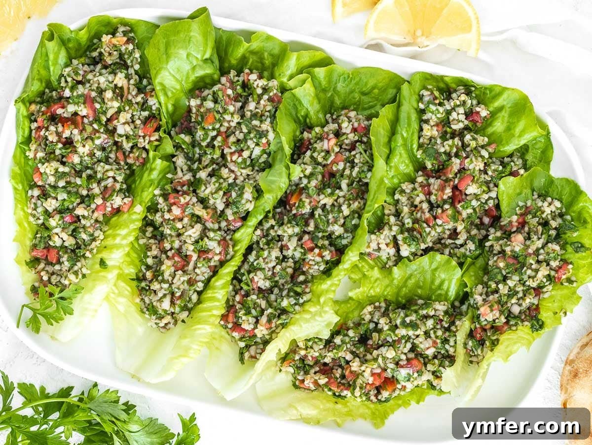 45 Delightful Vegetable Sides 32 lettuce stuffed with tabbouleh