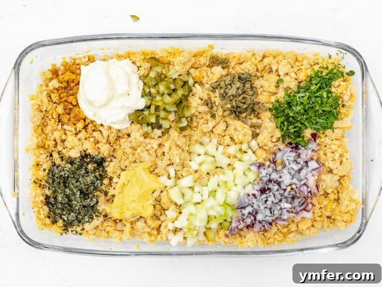 30 Quick & Wholesome Vegan Lunch Recipes 35 all ingredients for vegan tuna in a container
