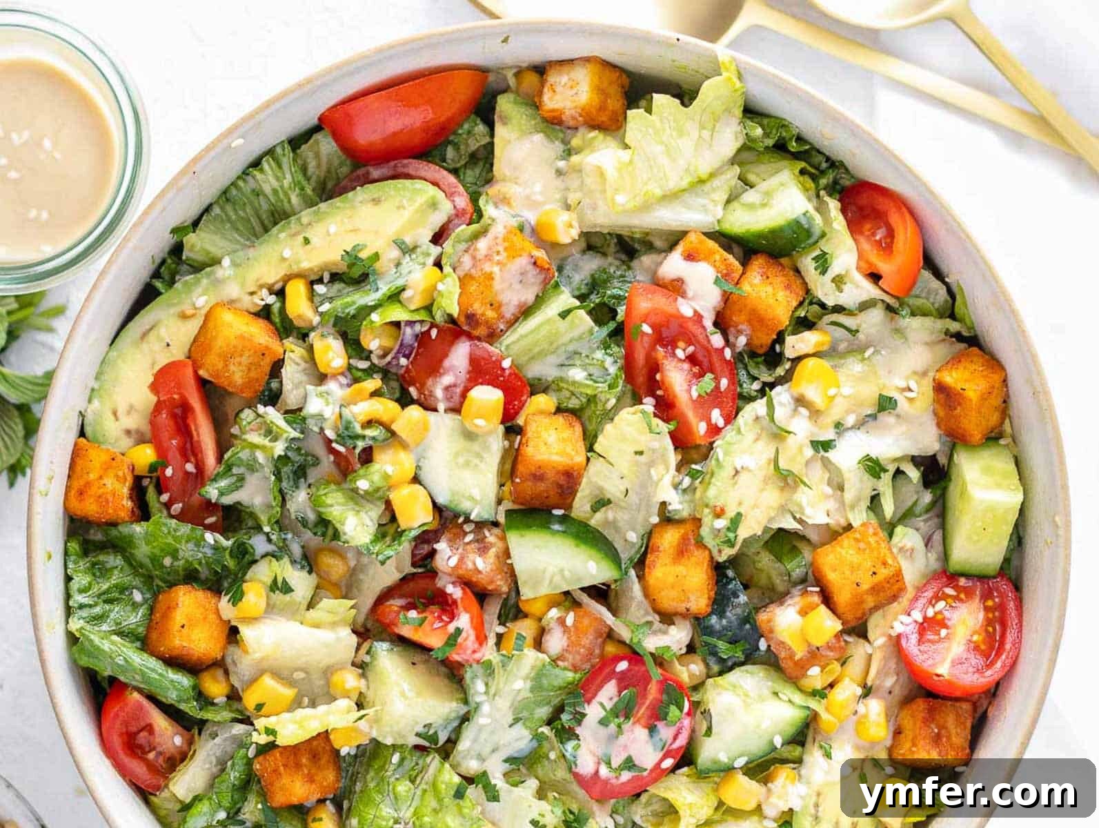 30 Quick & Wholesome Vegan Lunch Recipes 6 tofu salad with dressing
