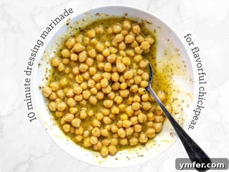 Zesty Quinoa Chickpea Power Salad 12 marinated chickpeas in honey mustad dressing