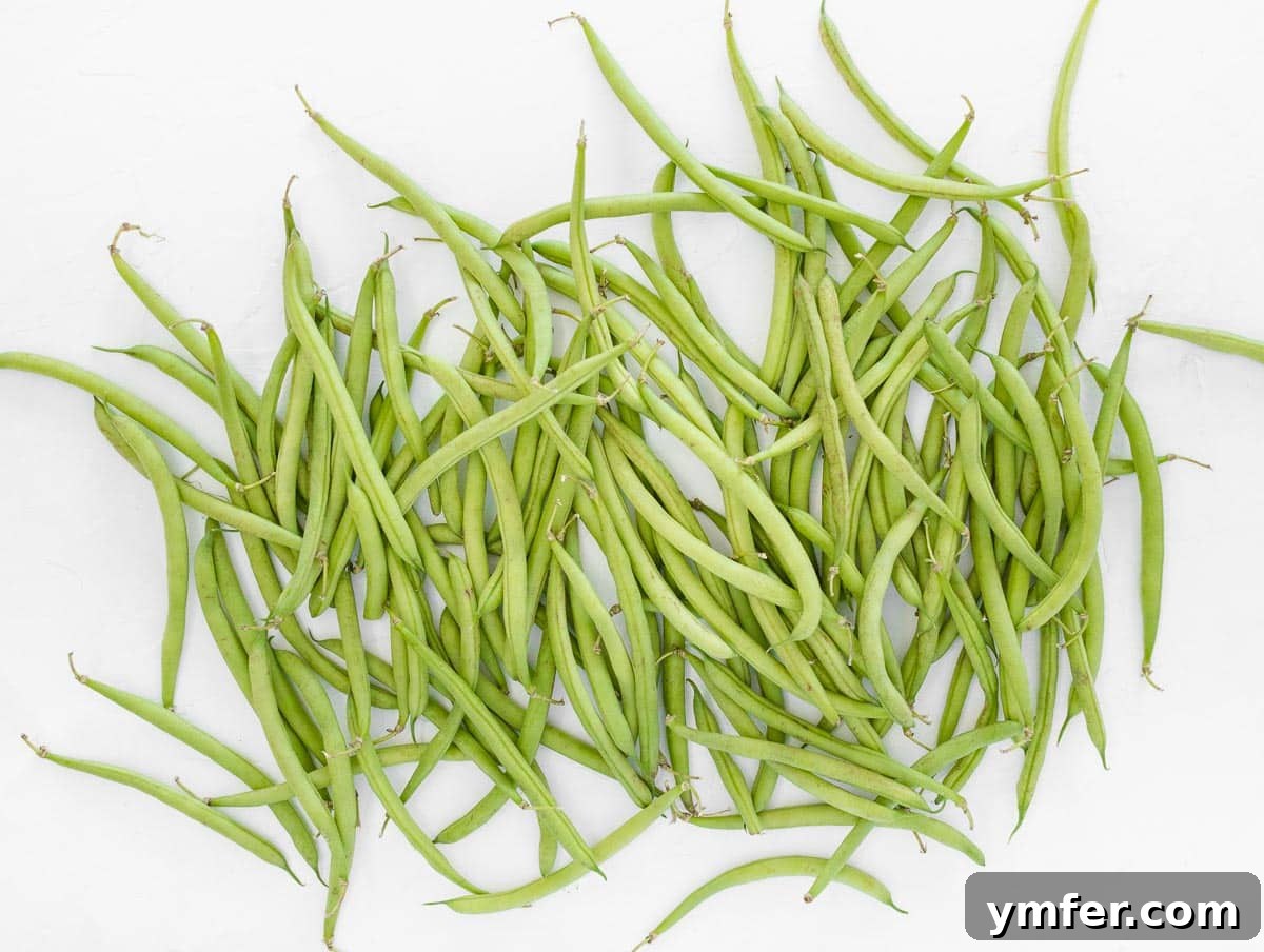 Crispy Air Fryer Green Beans 4 Bowl of fresh, uncooked green beans ready for preparation