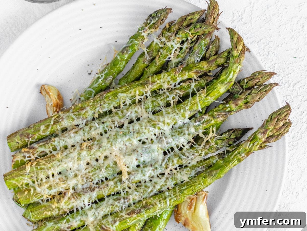 Crispy Air Fryer Asparagus 13 air fried asparagus with parmesan cheese