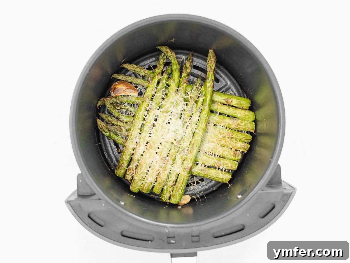 Crispy Air Fryer Asparagus 15 air fried asparagus with parmesan cheese
