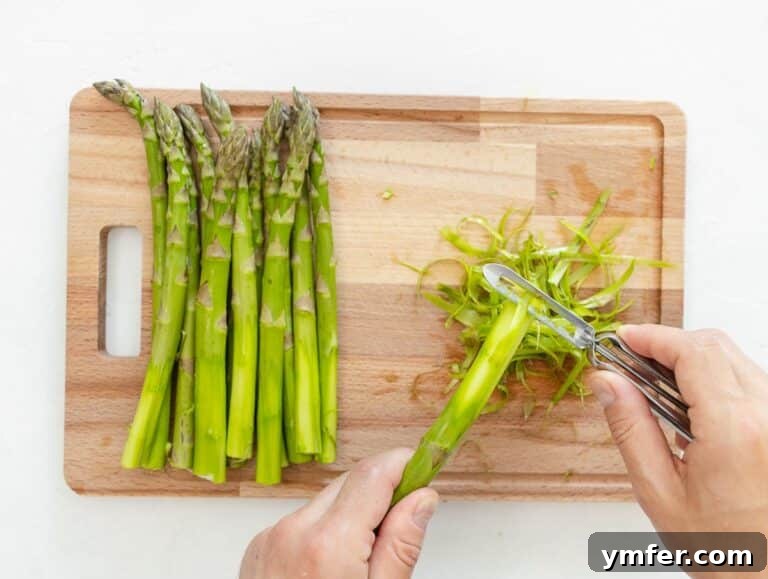 peeling the lower part of the stalk