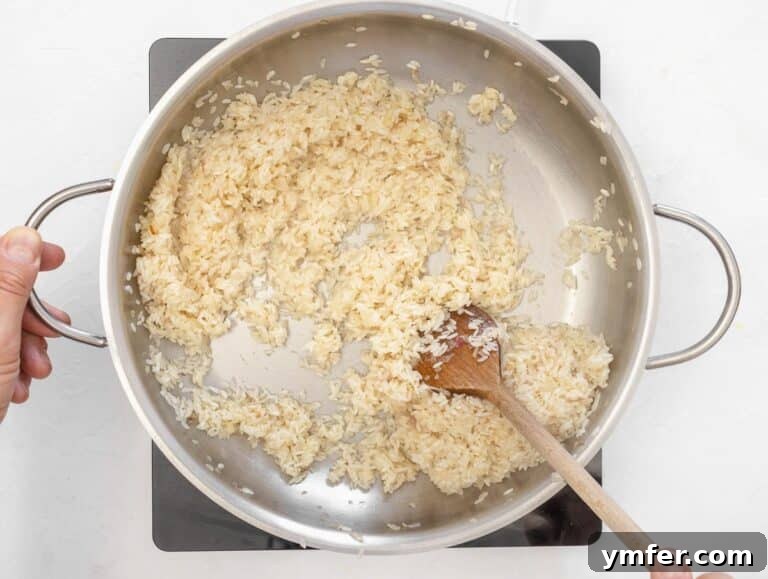Spring Green Risotto 27 deglazing the pan with white wine