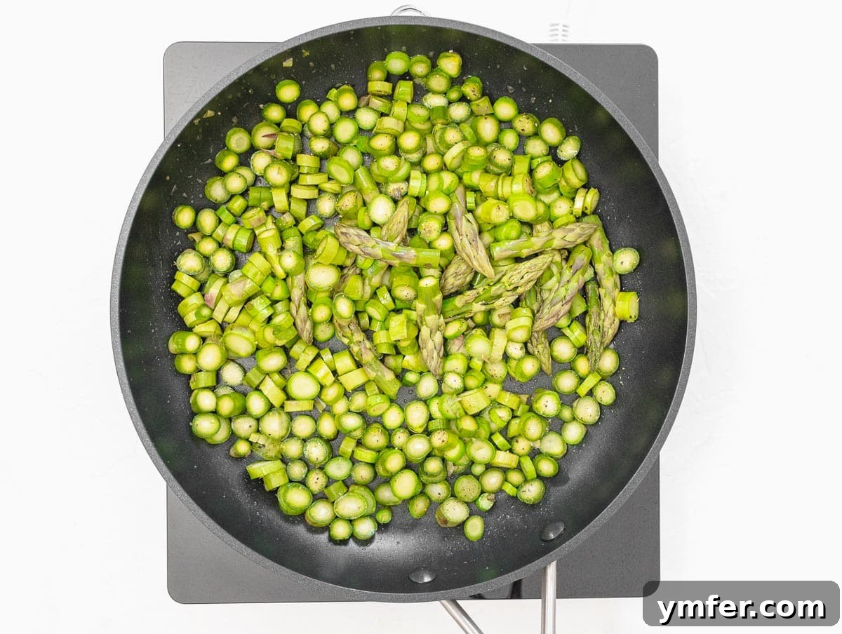 Spring Green Risotto 7 sautéed asparagus for risotto