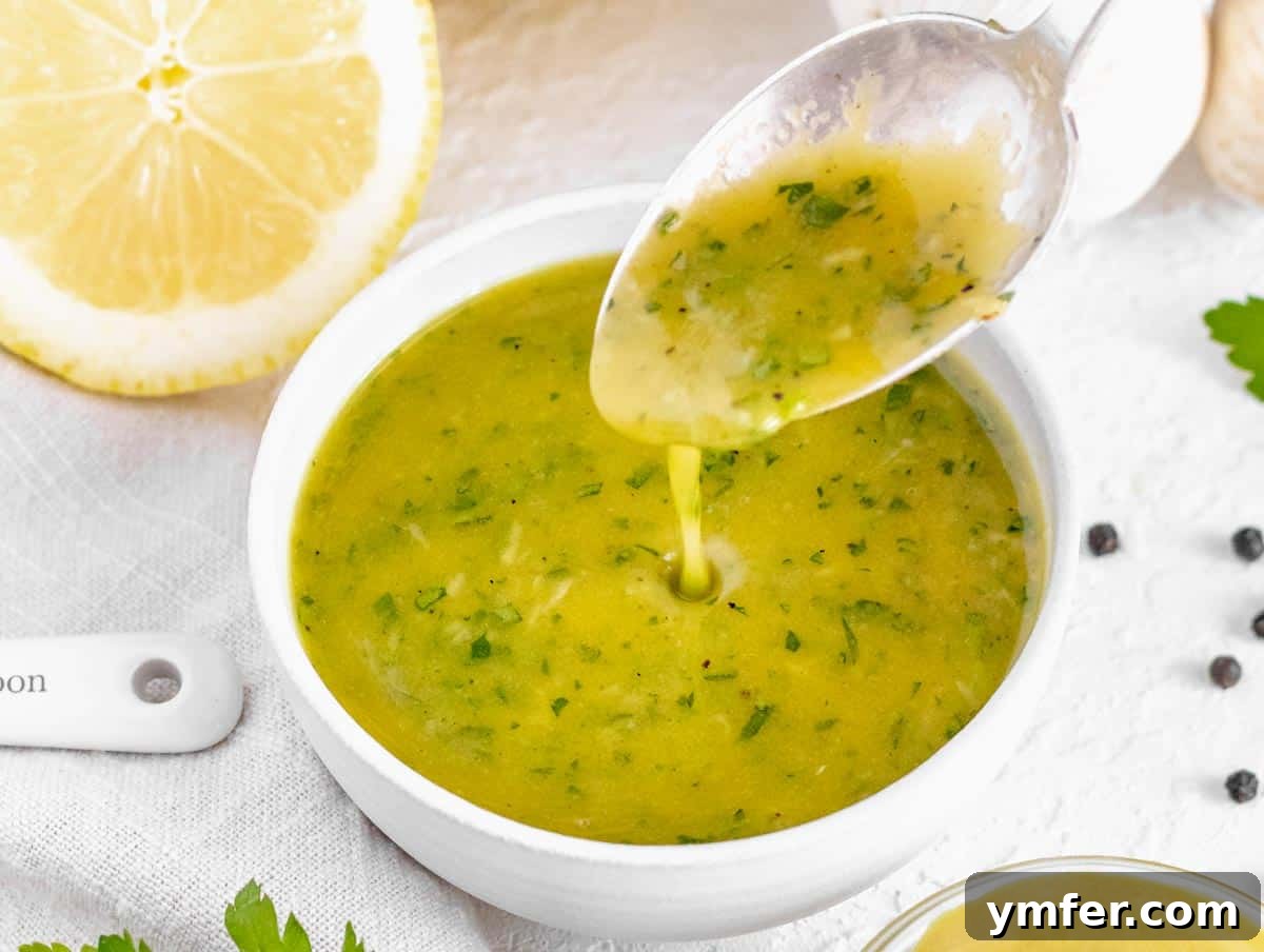 Golden Honey Mustard Bliss 14 Honey mustard dressing with fresh parsley, adding a vibrant green touch
