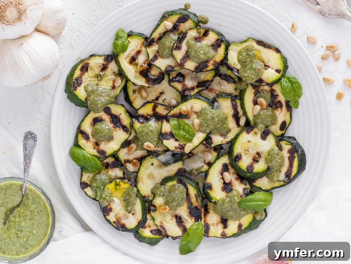Perfectly Charred Zucchini 14 grilled zucchini with pesto