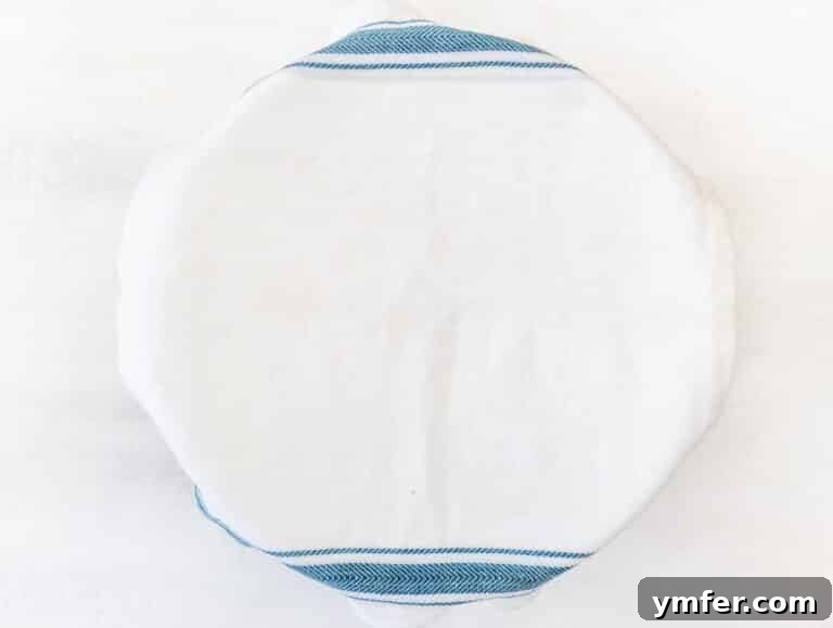 Rustic Zucchini Focaccia 18 bowl covered with damp cloth