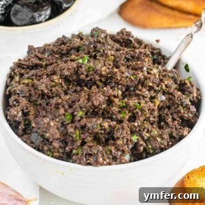 Olive tapenade in a bowl, a Mediterranean delight