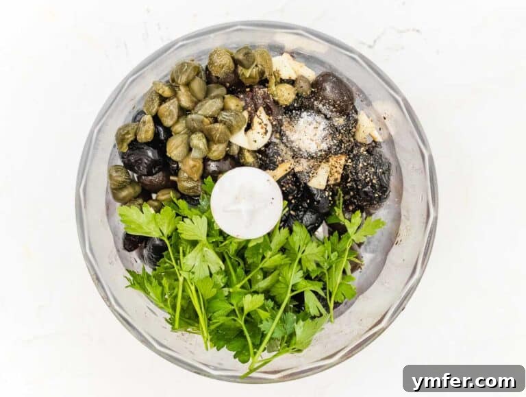 Ingredients in a food processor