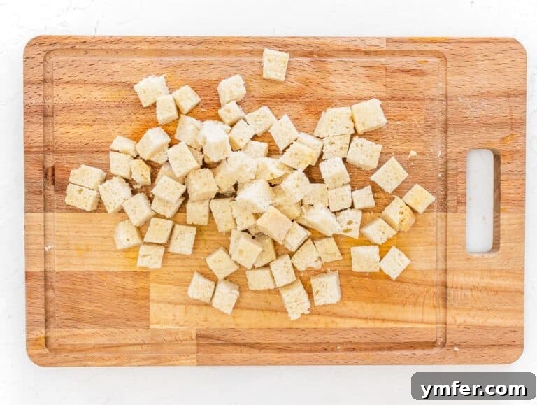 Golden Crunch Air Fryer Croutons 10 diced bread