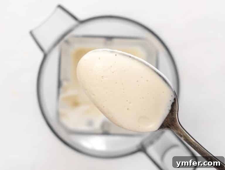 spoonful of vegan sour cream