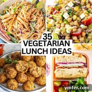 35 Vibrant Vegetarian Lunch Ideas 36 Vegetarian lunch ideas with sandwiches and salads.