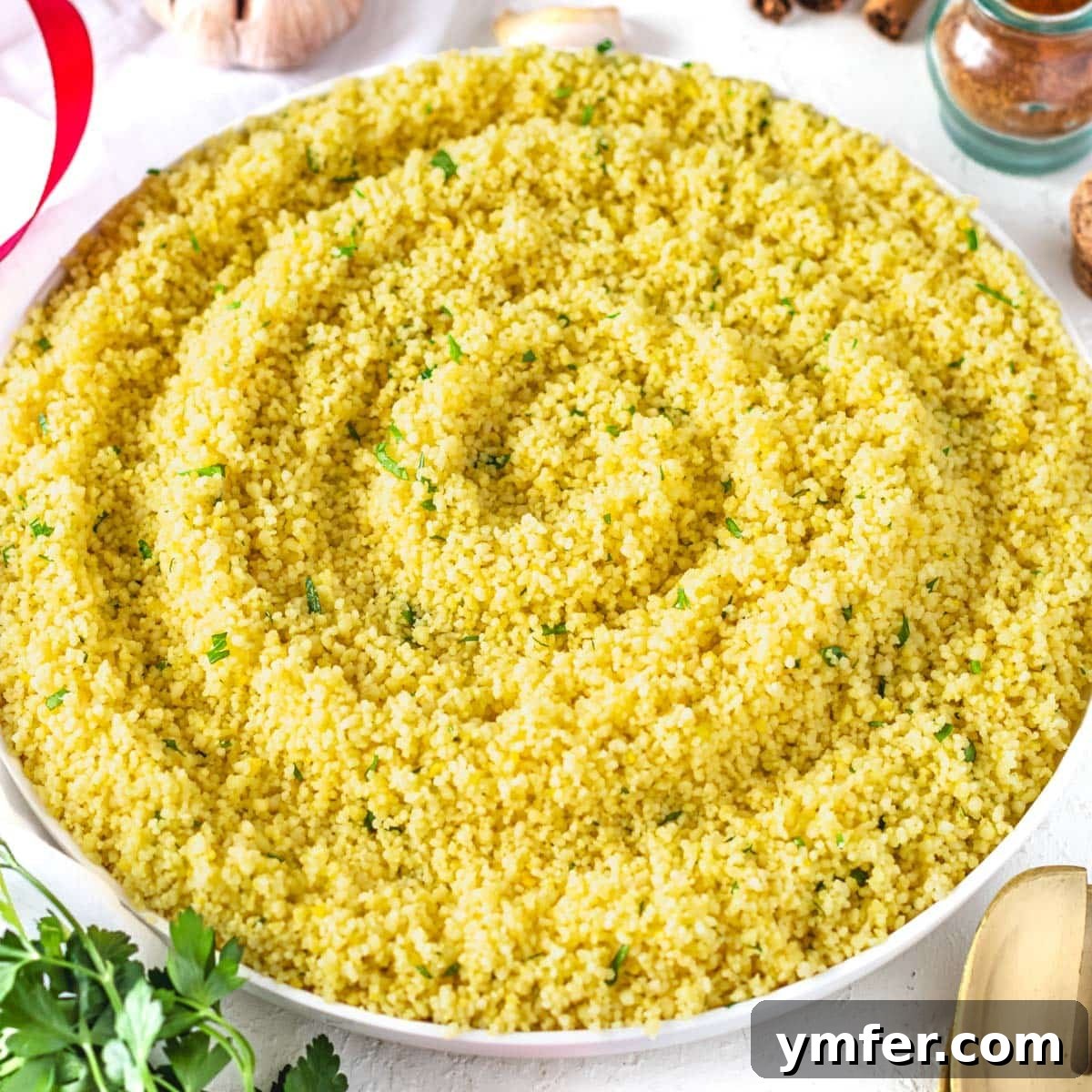 Quick couscous with fresh herbs.