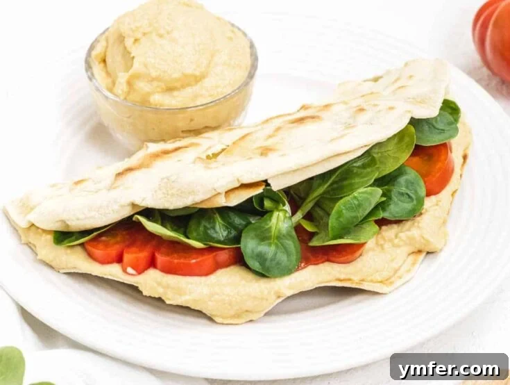 Italian flatbread (piadina) with fresh fillings.