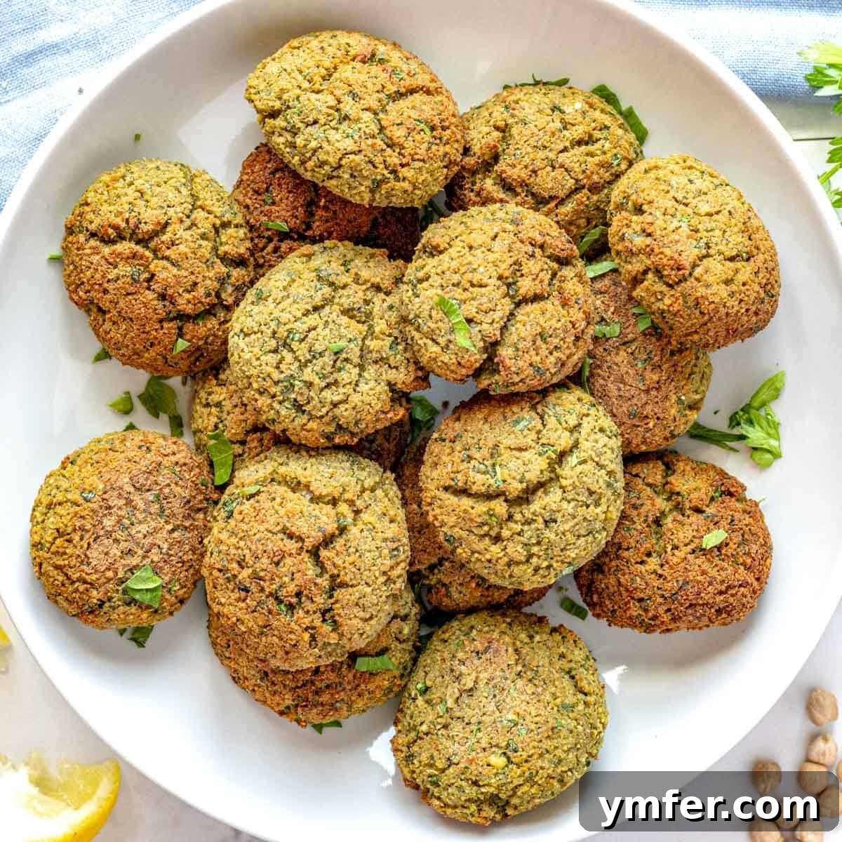 Crispy falafel served with hummus and fresh vegetables.