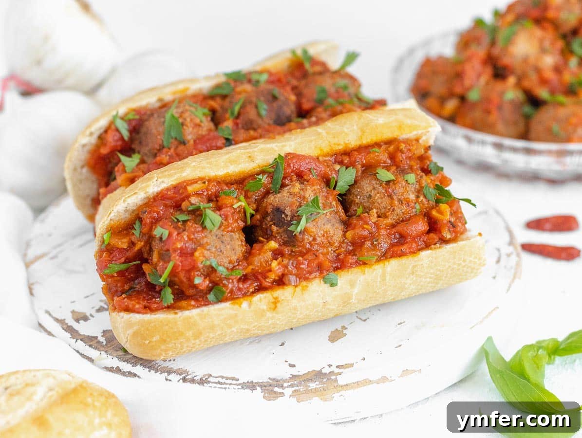 Rustic Marinara 16 vegan meatballs marinara sub