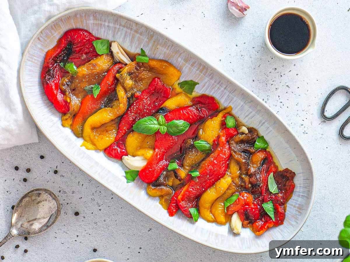 25 Pizza Sidekicks: Dishes That Elevate Your Slice 3 Marinated bell peppers in a jar, showcasing a practical storage solution for pizza sides.