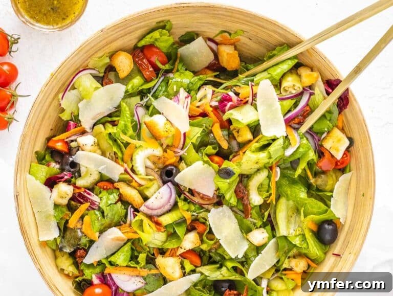 Italian salad with shaved parmesan