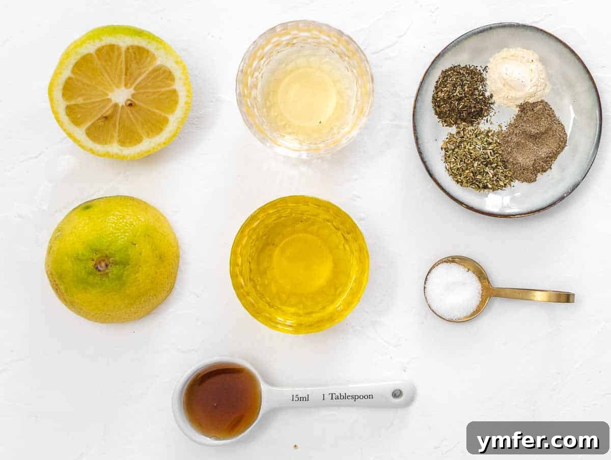 Zesty Italian Vinaigrette 4 ingredients for Italian dressing