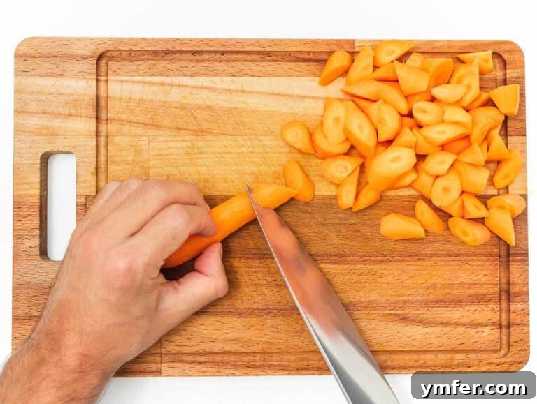 Moroccan Spiced Carrot Salad 5 chopping carrots into small pieces
