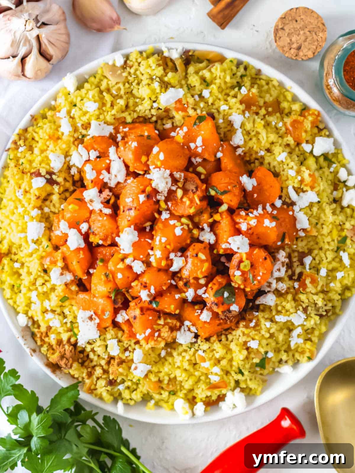 Moroccan Spiced Carrot Salad 3 Moroccan carrot salad with couscous.
