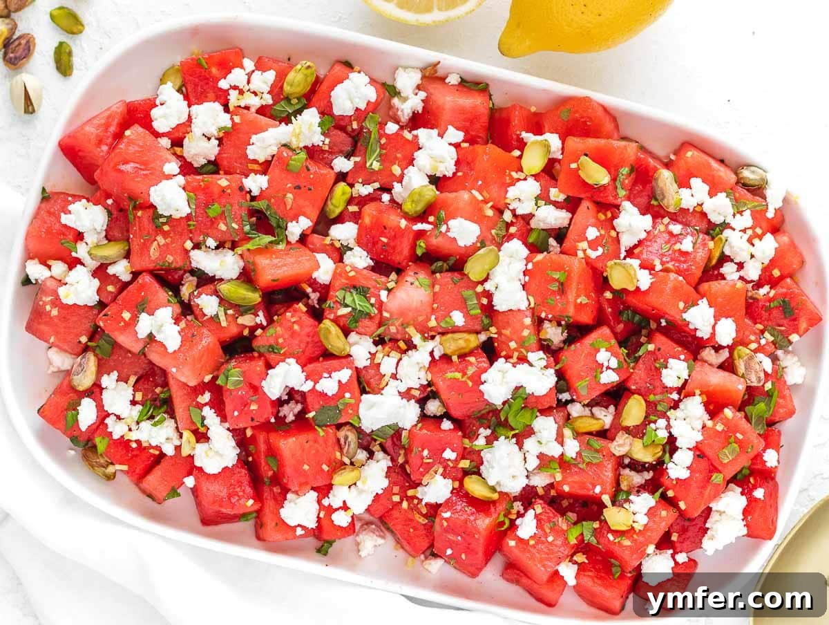 Horiatiki: The Quintessential Greek Village Salad 13 watermelon feta salad with mint and pistachios