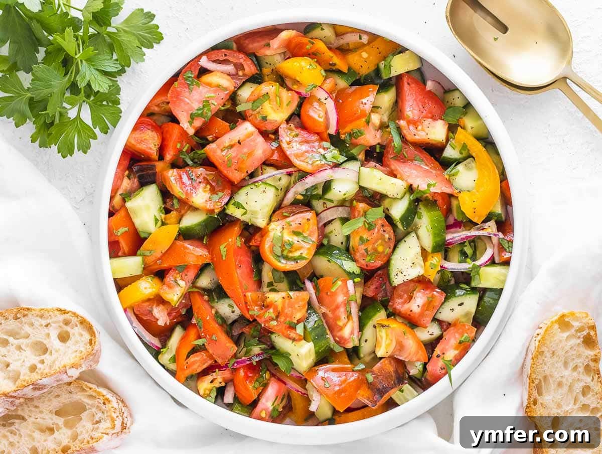 Horiatiki: The Quintessential Greek Village Salad 14 Cucumber tomato salad in a bowl