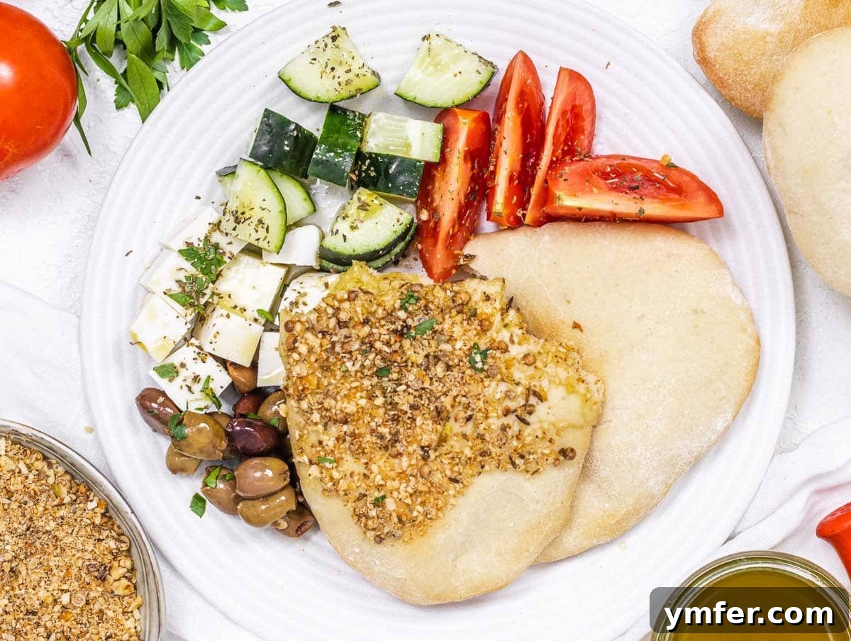 Horiatiki: The Quintessential Greek Village Salad 9 Pita bread with dukkah and vegetables