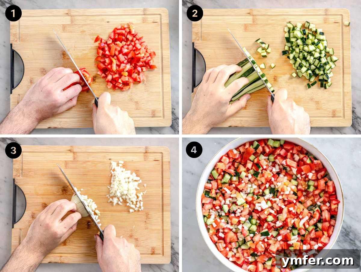 Vibrant Shirazi Chopped Salad 5 Nico chopping the vegetables for Shirazi salad
