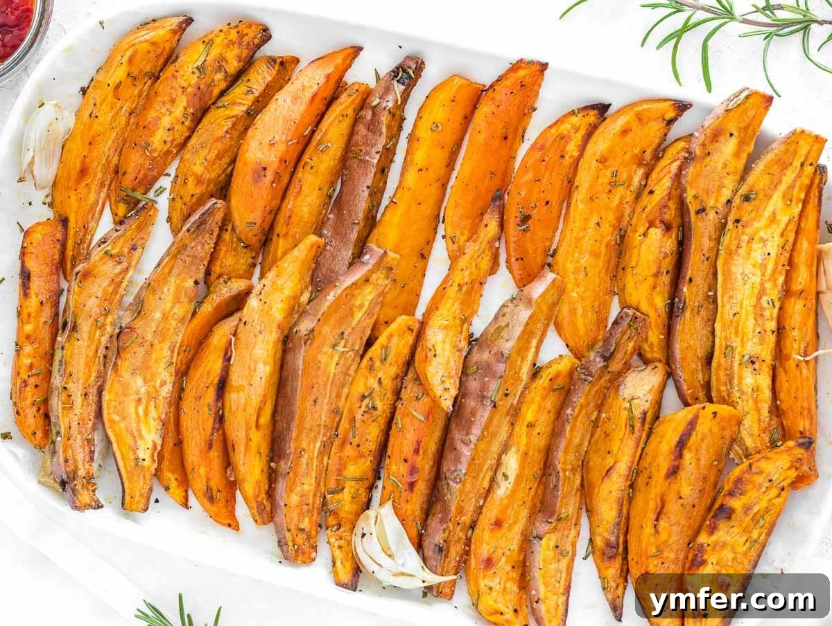 Crispy Sweet Potato Wedges 3 roasted sweet potato wedges