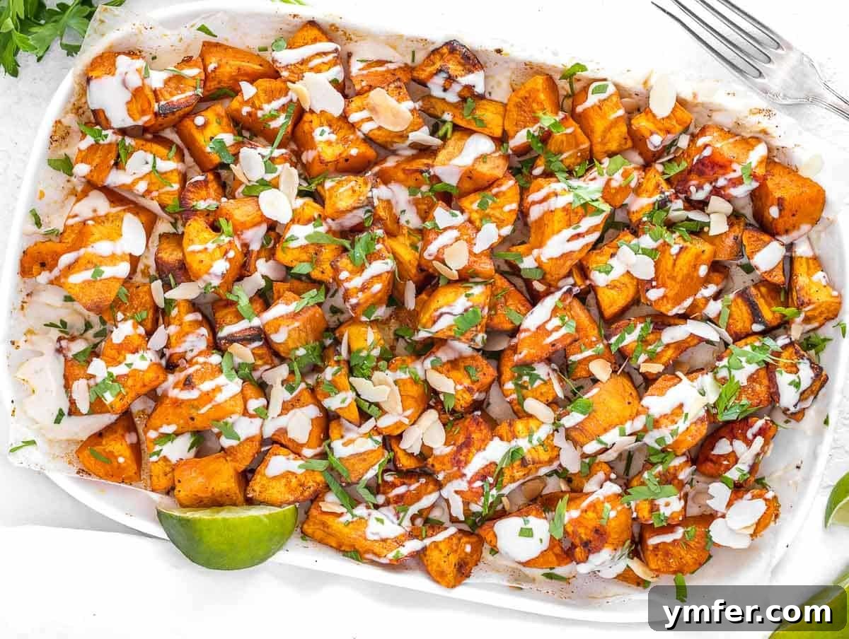 Golden Roasted Sweet Potatoes 5 roasted sweet potatoes with tahini sauce