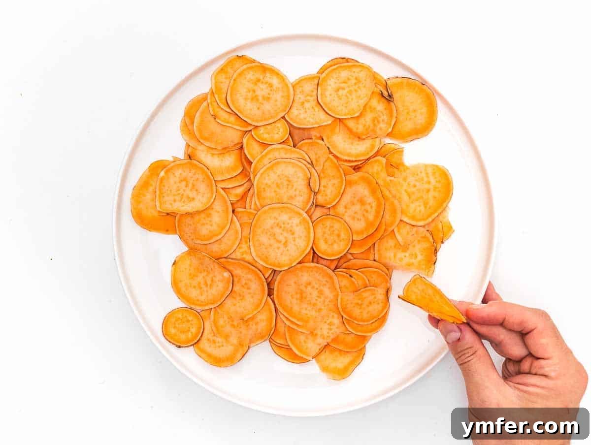Artisan Sweet Potato Crisps 6 thinly sliced sweet potatoes