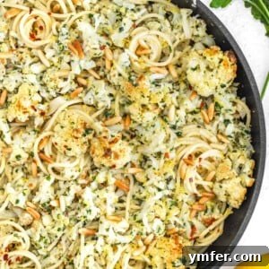 Delicious Cauliflower Pasta ready to be served