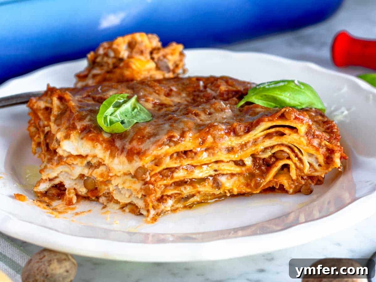 Hearty Lentil Harvest 30 Wholesome Recipes 25 A baked vegetarian lasagna with a rich lentil filling, fresh out of the oven.