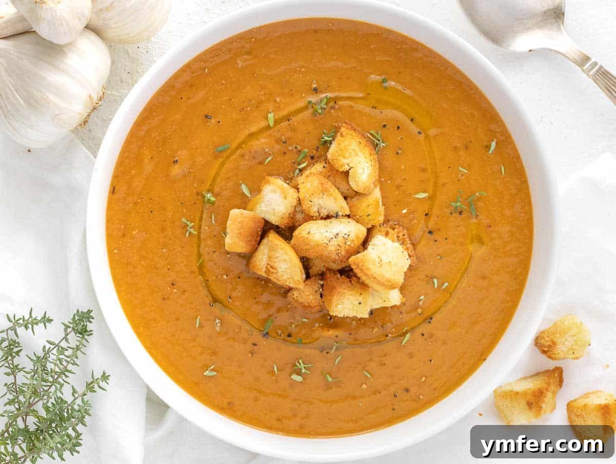 30 Simple Soup Solutions 25 Eggplant soup garnished with homemade croutons