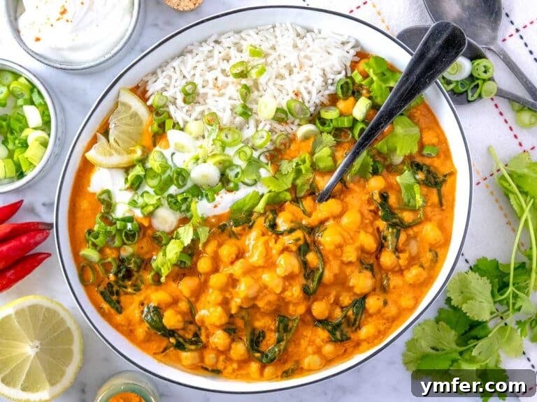 Creamy Coconut Chickpea Curry 12 Chickpea curry with rice and lemon.