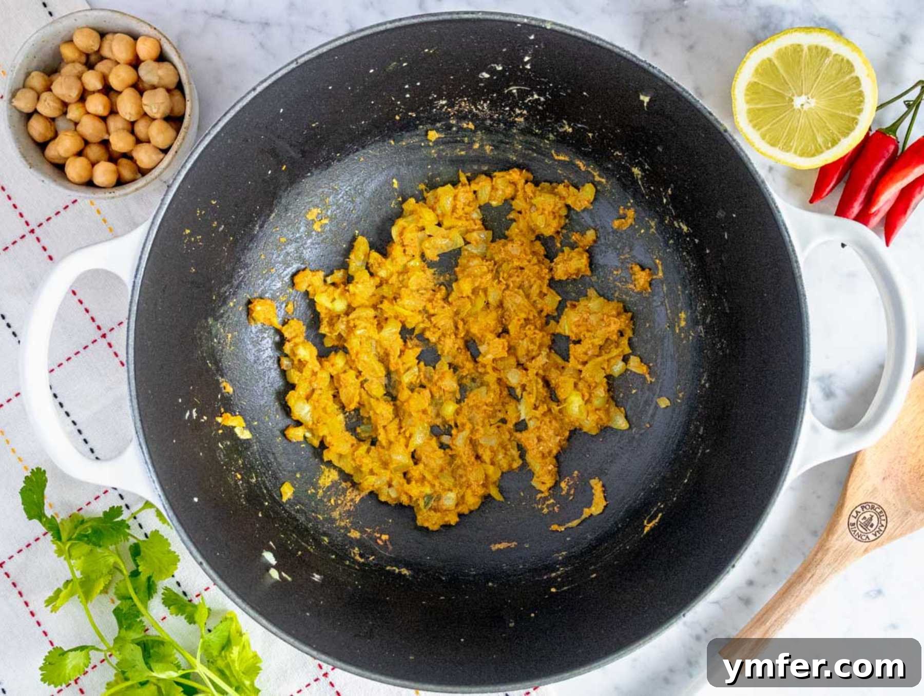 Creamy Coconut Chickpea Curry 5 Step 1: Flavor base with toasted spices.
