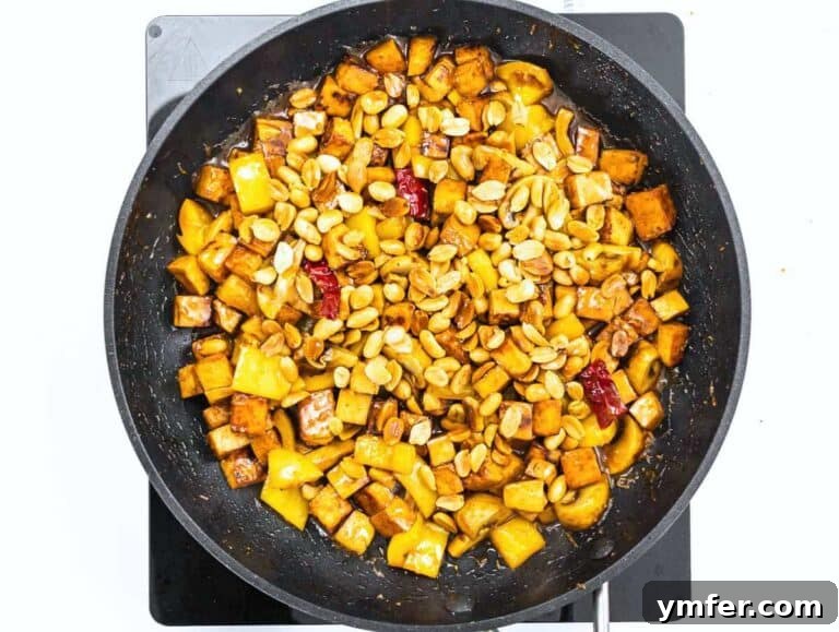 Kung Pao Tofu 17 Kung pao tofu just made in the skillet.
